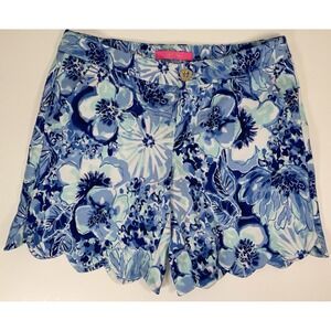 NWT Women's Lilly Pulitzer Darci‎ Knit Shorts Coastal Blue Catch N Keep Size 2